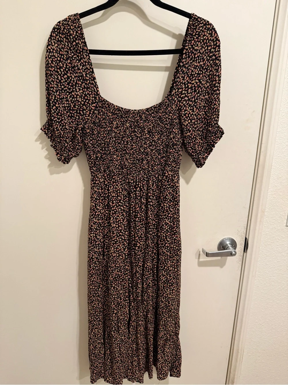 Abercrombie & Fitch Black Maxi Dress with Pink Floral Print - Picture 6 of 7